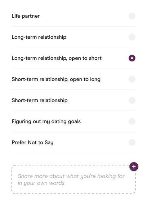 Dating intentions hinge